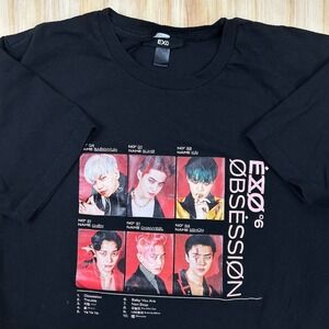 EXO Obsession The 6th Album AR T-Shirt Black Cotton Tee Official Merch M KPOP